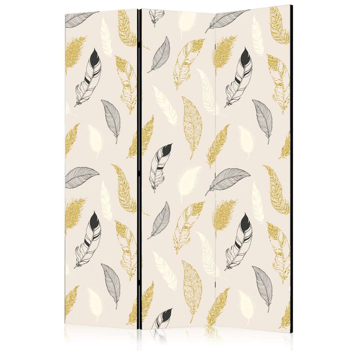 Parawan akustyczny Tła i desenie 135x172 cm 3-częściowy beżowy