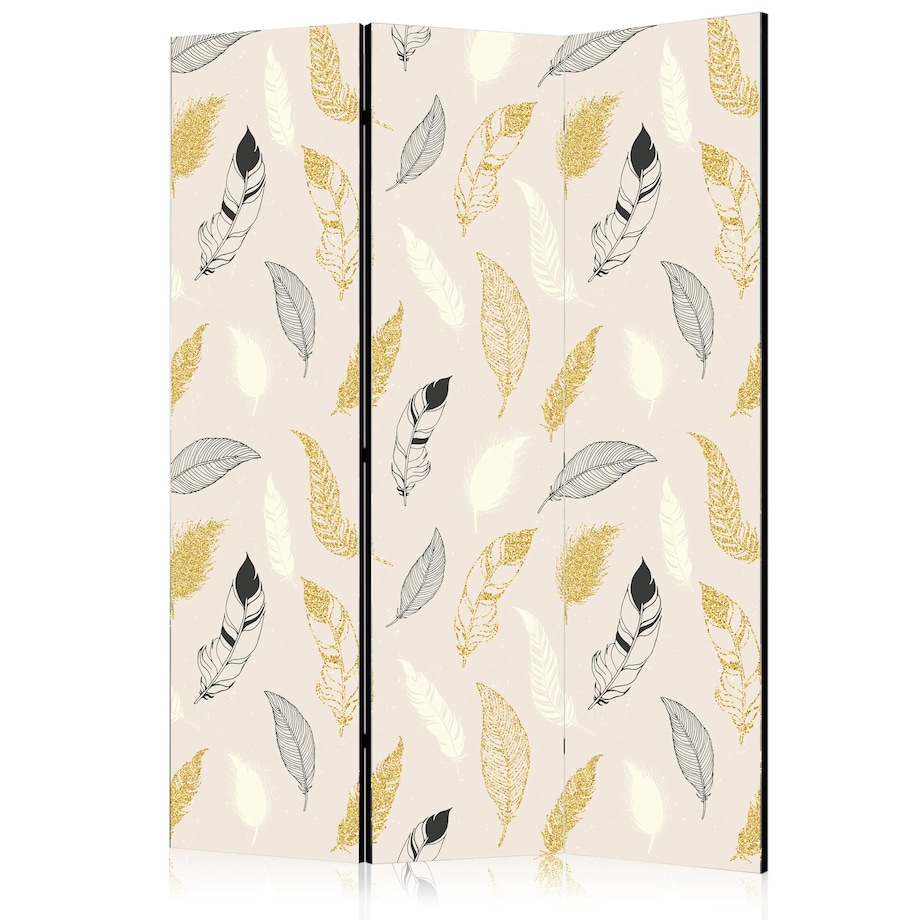 Parawan akustyczny Tła i desenie 135x172 cm 3-częściowy beżowy