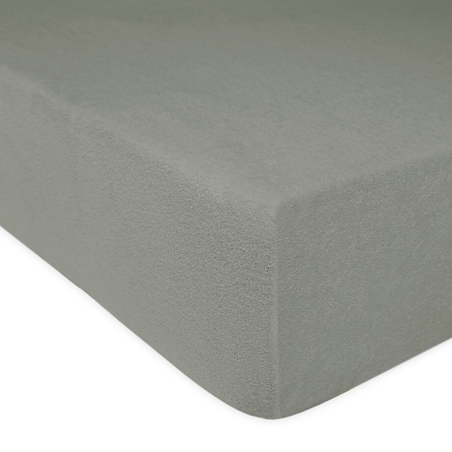 Prześcieradło z bawełny frotte z gumką 200x220 kolor szary PREMIUM