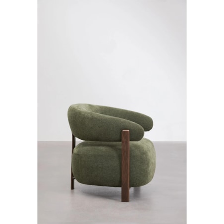 Fotel z tkaniny szenilowej Jolie, butelkowa zieleń