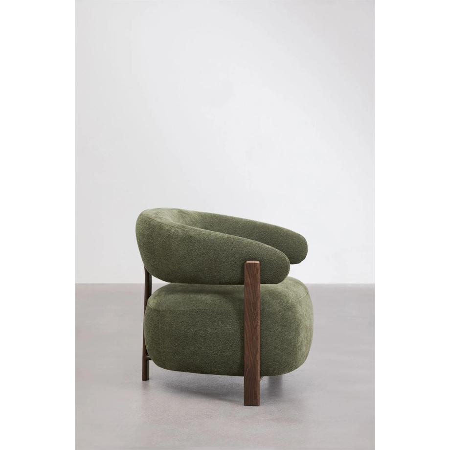 Fotel z tkaniny szenilowej Jolie, butelkowa zieleń