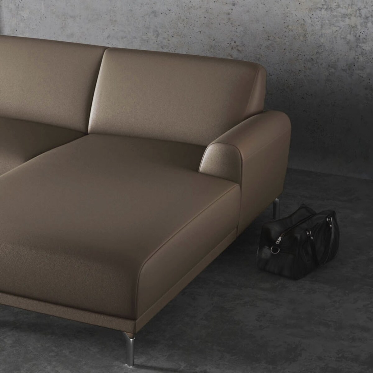 Sofa narożna Puzo brązowa