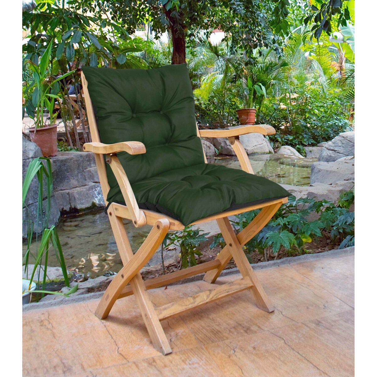 Poduszka Ogrodowa Na Krzesło Fotel 50X50X50 Cm Wodoodporna Pikowana Wiązana