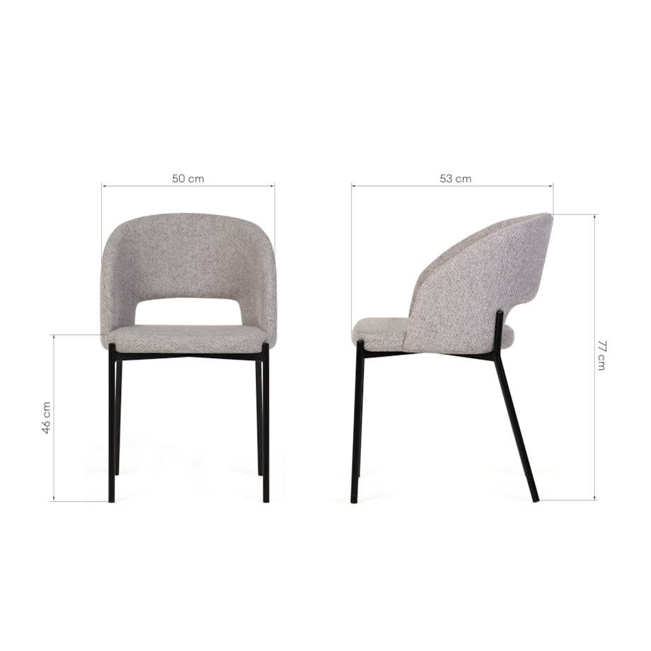 Krzesło tapicerowane szare Cort