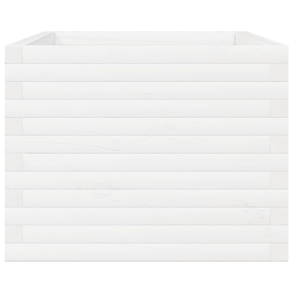 vidaXL Donica ogrodowa, biała, 110x60x49,5 cm, lite drewno sosnowe