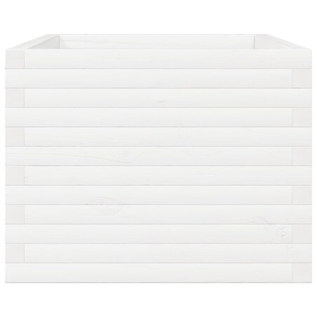 vidaXL Donica ogrodowa, biała, 110x60x49,5 cm, lite drewno sosnowe