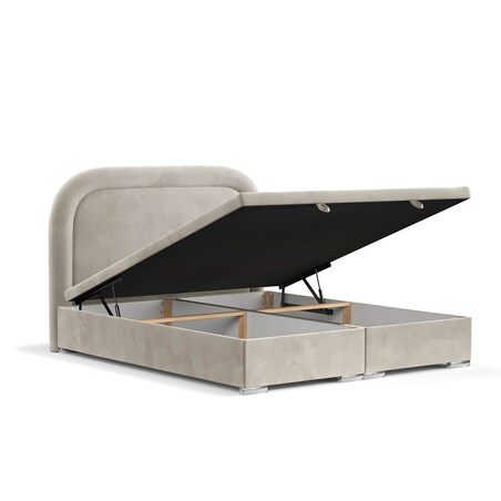 Łóżko tapicerowane HARMONY 180x200 z pojemnikiem, Jasny Beż, tkanina Uttario 2979
