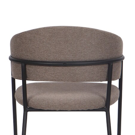 Krzesło tapicerowane glamour szenilowe OVO ciemnobeżowe