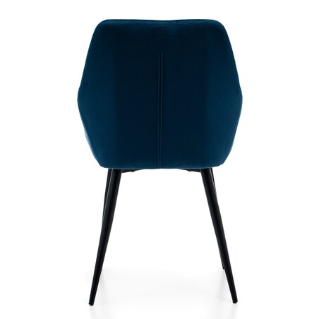 Krzesło tapicerowane welurowe do salonu jadalni IVO granatowe