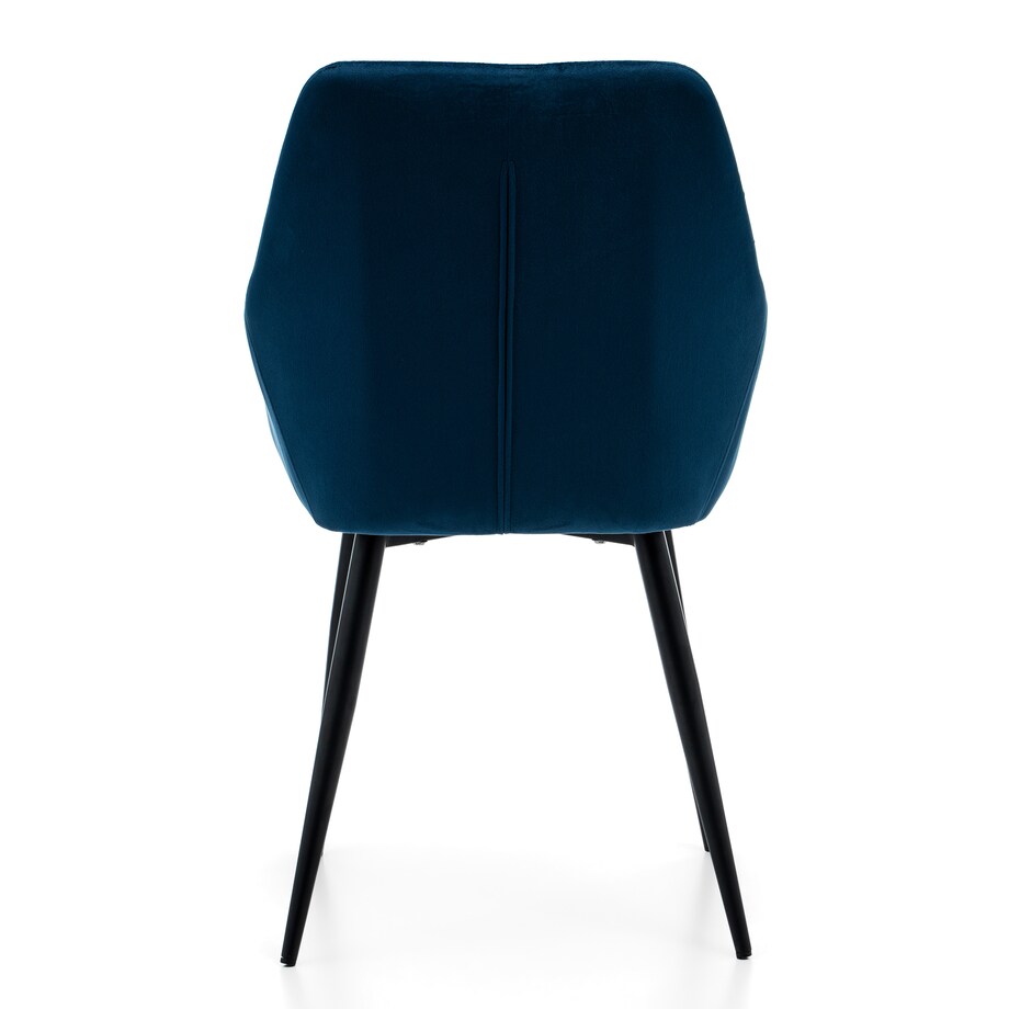 Krzesło tapicerowane welurowe do salonu jadalni IVO granatowe