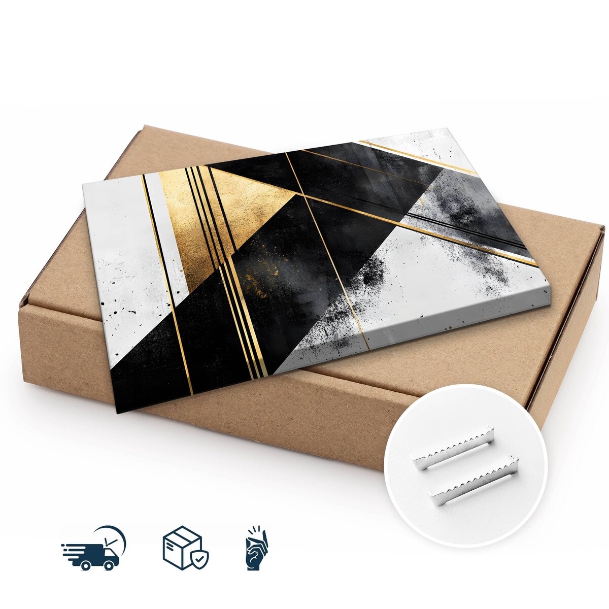 Obraz Na Płótnie Do Sypialni Abstrakcja Beton Wzór Geometryczny 120x80cm