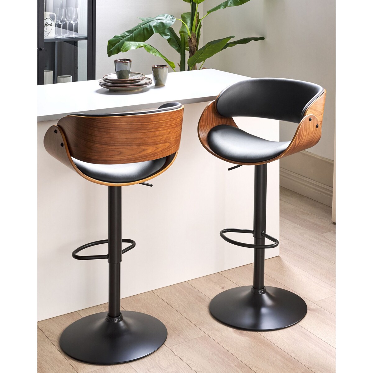 Hoker barowy regulowany ciemne drewno BAKU II