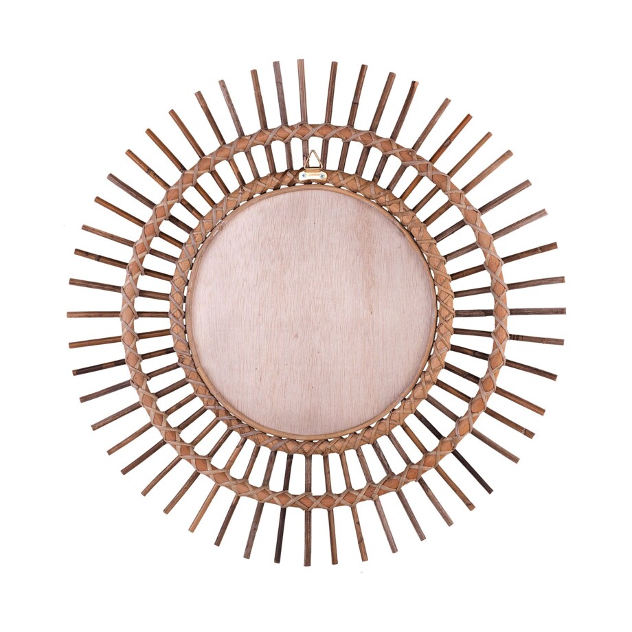 Rattanowe lustro ścienne słońce ø 76 cm brązowe STENEN