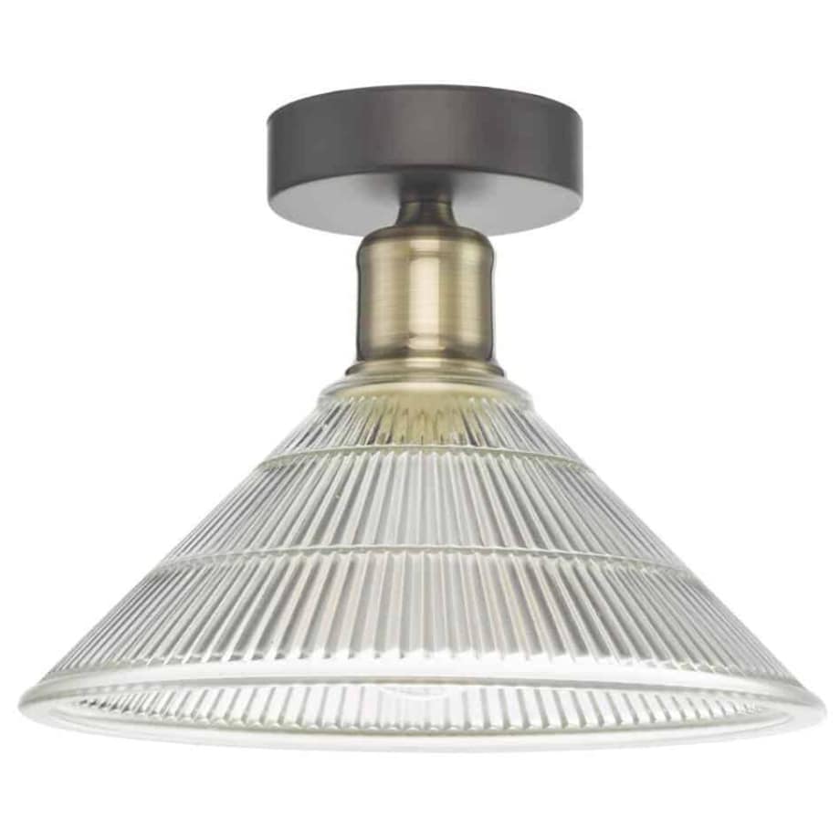 Wpuszczana lampa sufitowa Boyd BOY0175 Dar Lighting na korytarz szklana mosiądz