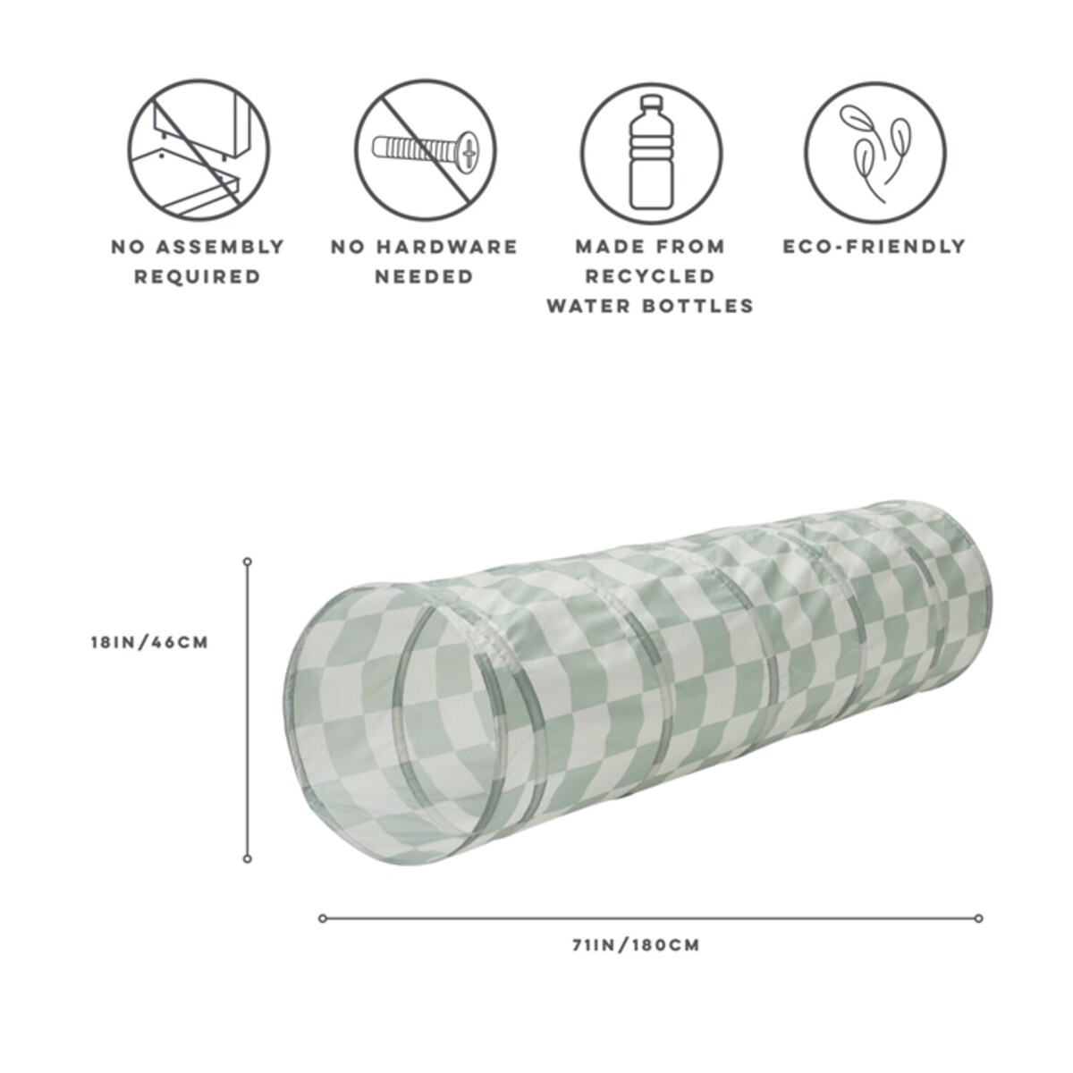 3 Sprouts Tunel do Zabawy Checkerboard Green