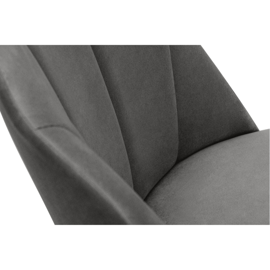 KONSIMO BAKERI Krzesła skandynawskie welurowe, szare, 2 szt