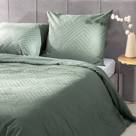 Pościel z satyny żakardowej Pine Green 220x200 cm, 220x200 cm