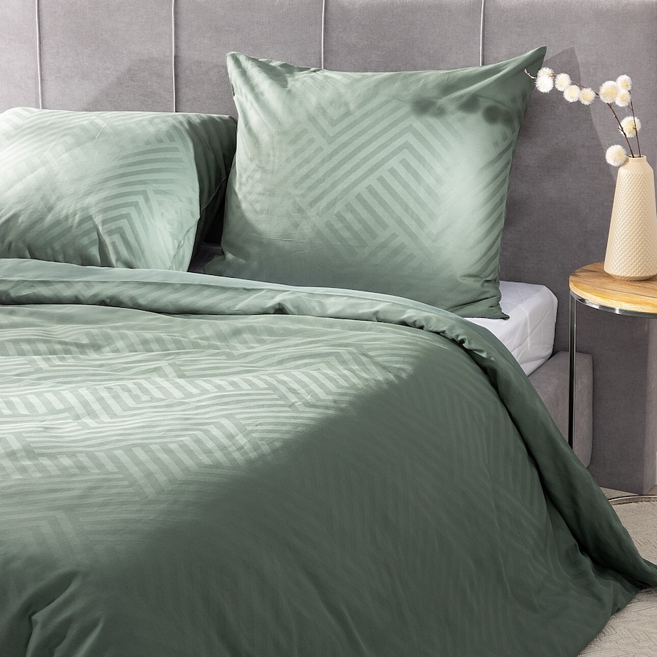 Pościel z satyny żakardowej Pine Green 220x200 cm, 220x200 cm