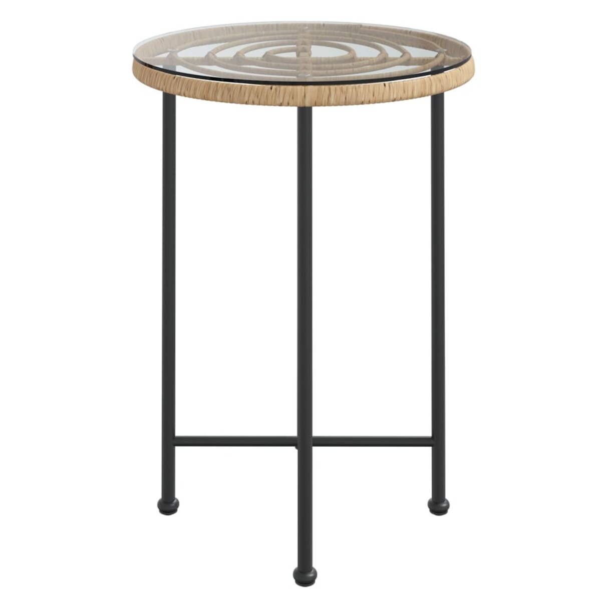 vidaXL Stół jadalniany, Ø55 cm, szkło hartowane i stal
