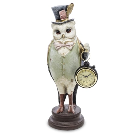 Dekoracja - figurka 29,5x12x9,5 cm SOWA-3 z zegarkiem