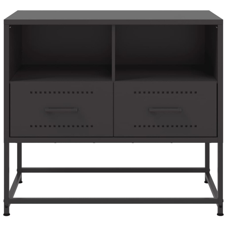 vidaXL Szafka pod telewizor, czarna, 68x39x60,5 cm, stalowa