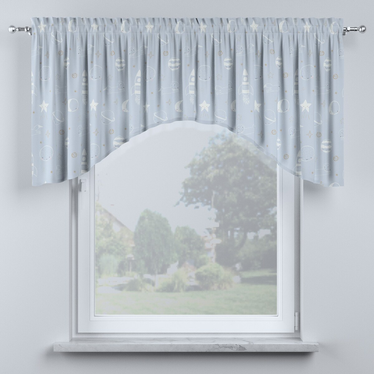 Lambrekin łuk 250x75 szary