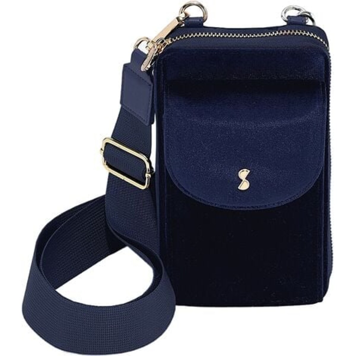 Torba na ramię Stackers Velvet mini granatowa