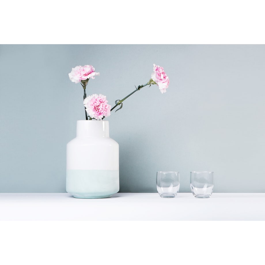 Konsimo ERODI Wazon, biały/szary