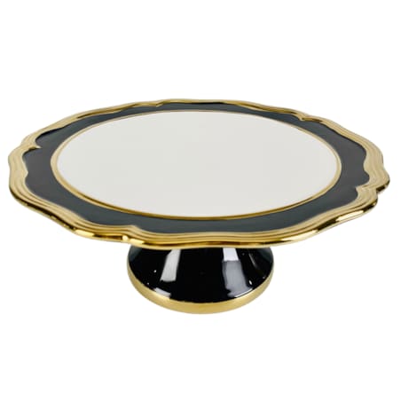 Patera ceramiczna ze złotym paskiem 28x28x12 cm KETO czarna