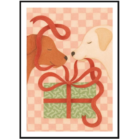 Poster Story, Plakat, Obraz - Psy Dzielące się Prezetem, wymiary 42 x 60 cm