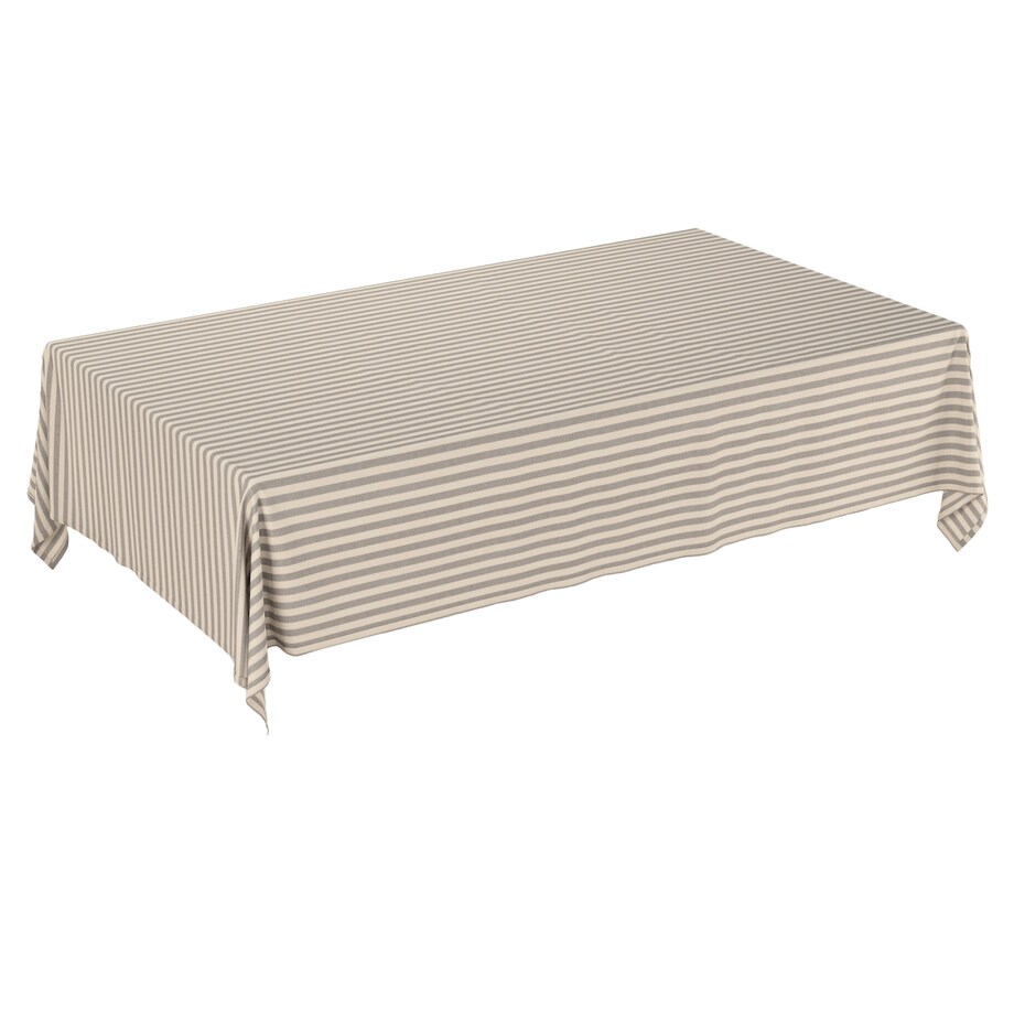 Obrus prostokątny 130 x 210 cm szaro-białe pasy (1,5cm)