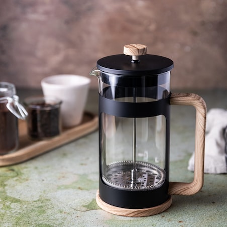 Zaparzacz do kawy herbaty 0.60L French Press drewniany uchwyt KLAUSBERG