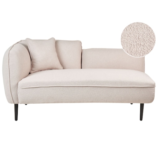 Szezlong boucle lewostronny beżowy CHEVANNES