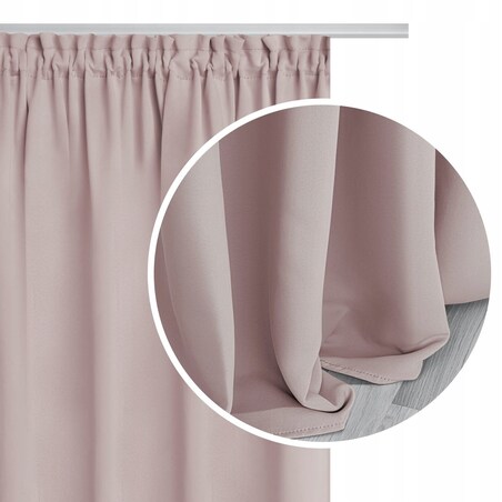 Pudrowa zasłona zaciemniająca na taśmie blackout 140x270 hold