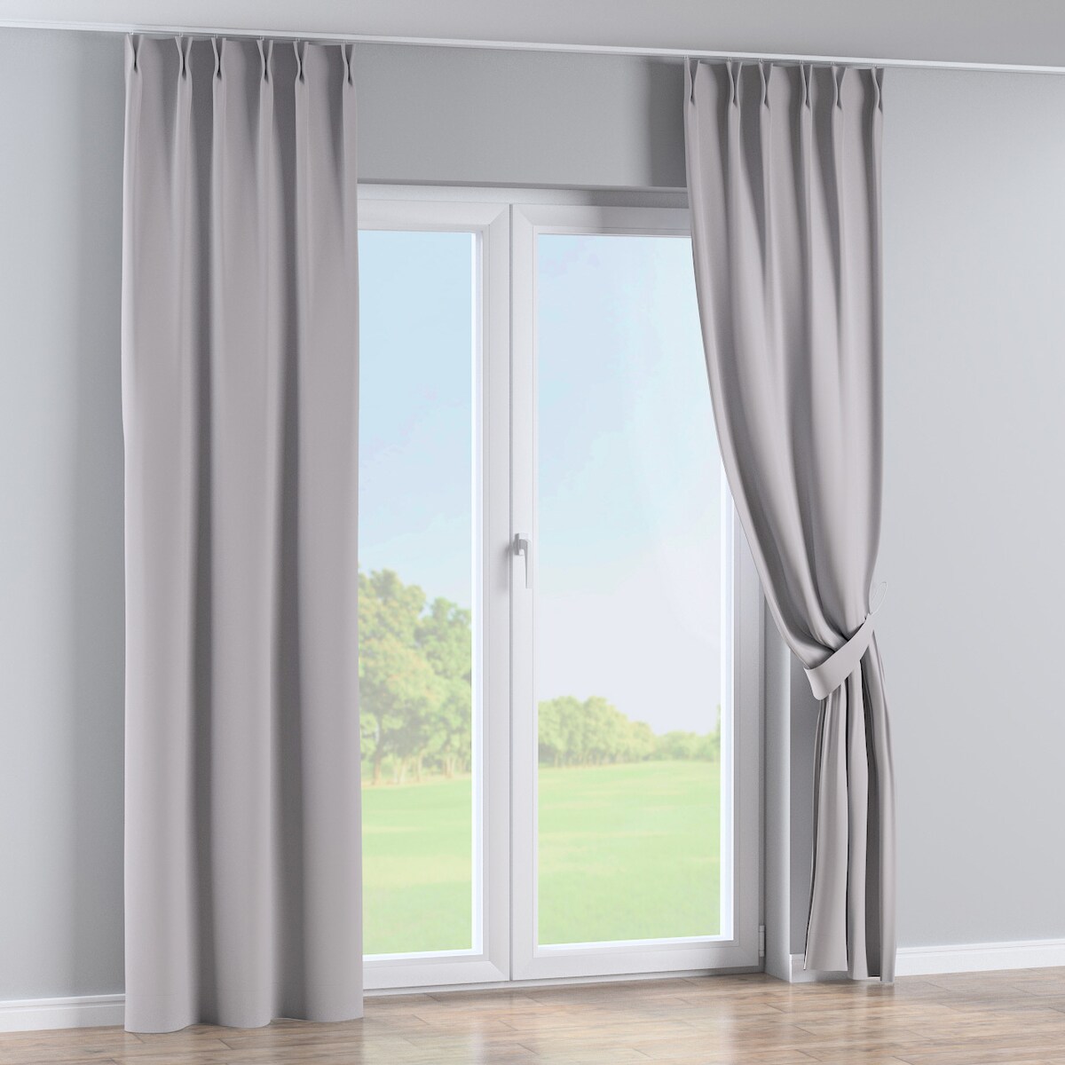 Zasłona na haczykach flex podwójnych 130x260 ciepły szary