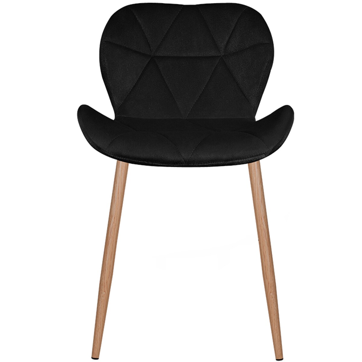 Krzesło tapicerowane czarne welurowe jasne nogi do salonu jadalni