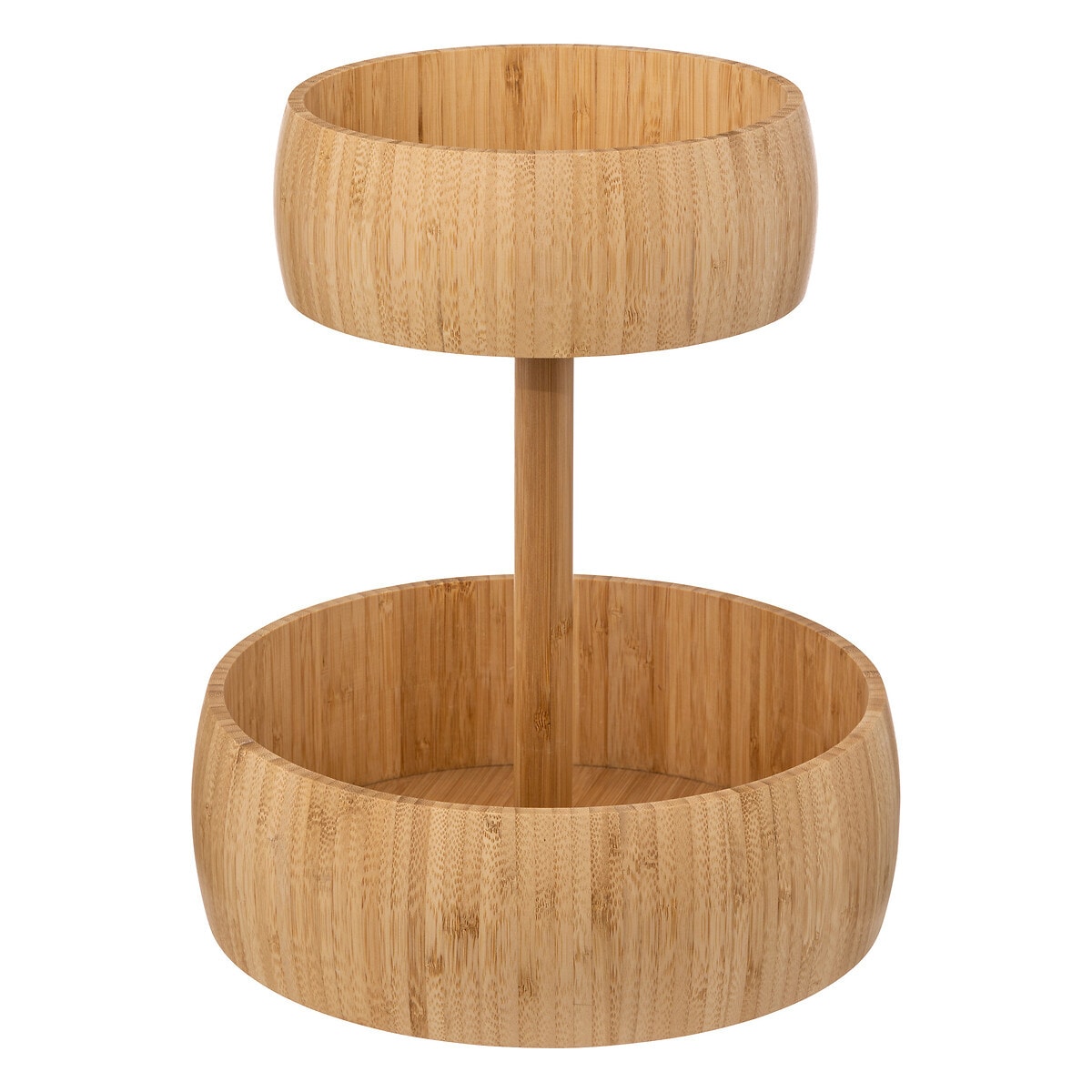 Patera na owoce, bambusowa, 2 poziomy, Ø 29 cm, kolor brązowy