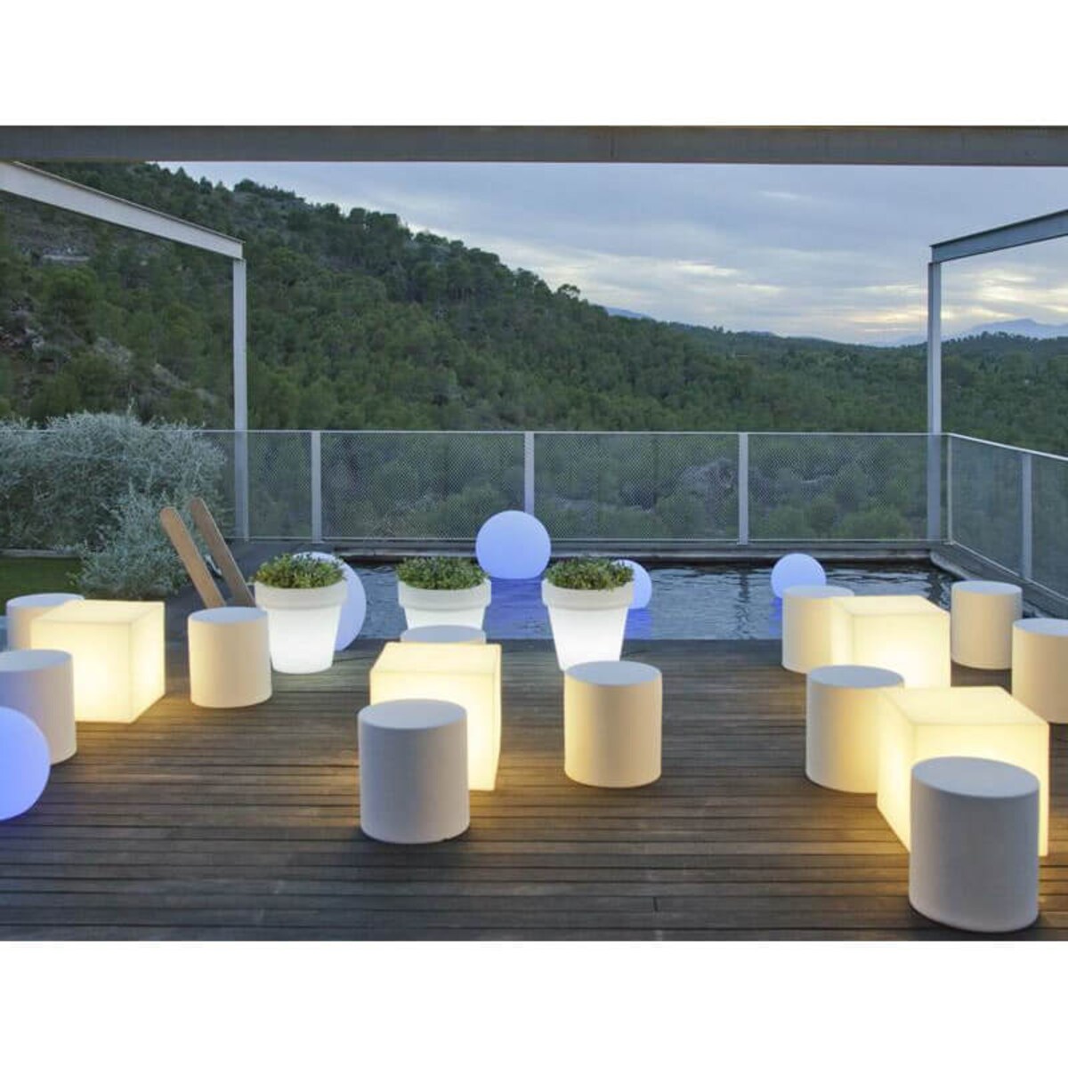 Lampa stojąca na balkon Cuby LUMCB045OFNW King Home LED 7W 6000-6500K IP65 kostka biała