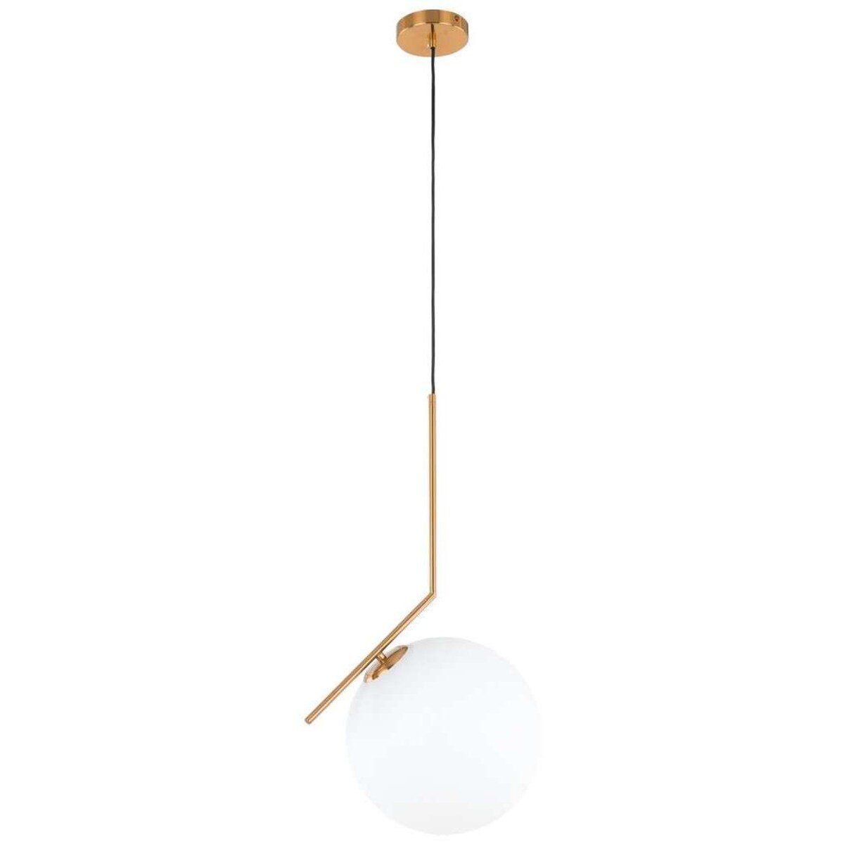 LAMPA wisząca CONDI MDM-7475/1-L-G MDECO modernistyczna OPRAWA szklany ZWIS kula ball mosiądz biała