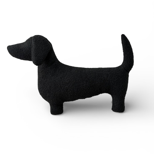 Poduszka pies Jamnik boucle czarna