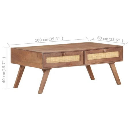 vidaXL Stolik kawowy, 100 x 60 x 40 cm, lite drewno mango