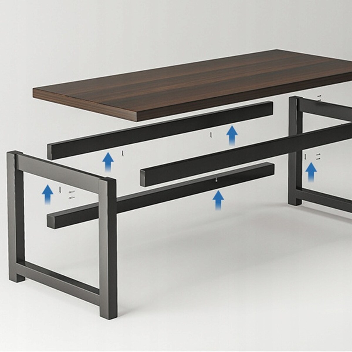 Biurko Komputerowe Nowoczesne Ciemny Buk Industrialne Loft 120 Cm Gamingowe