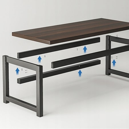 Biurko Komputerowe Nowoczesne Ciemny Buk Industrialne Loft 120 Cm Gamingowe