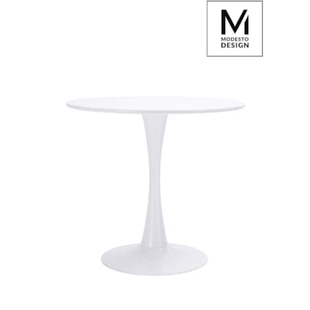 MODESTO stół TULIP FI 80 biały - MDF, podstawa metalowa