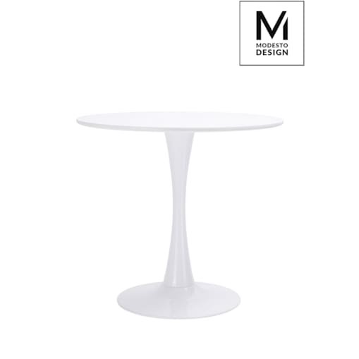 MODESTO stół TULIP FI 80 biały - MDF, podstawa metalowa