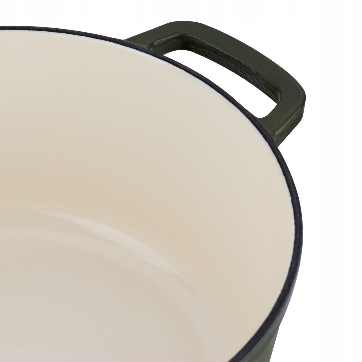 Gęsiarka żeliwna emaliowana brytfanna garnek 5 L okrągła ZIELONA na święta