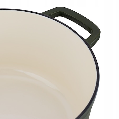 Gęsiarka żeliwna emaliowana brytfanna garnek 5 L okrągła ZIELONA na święta