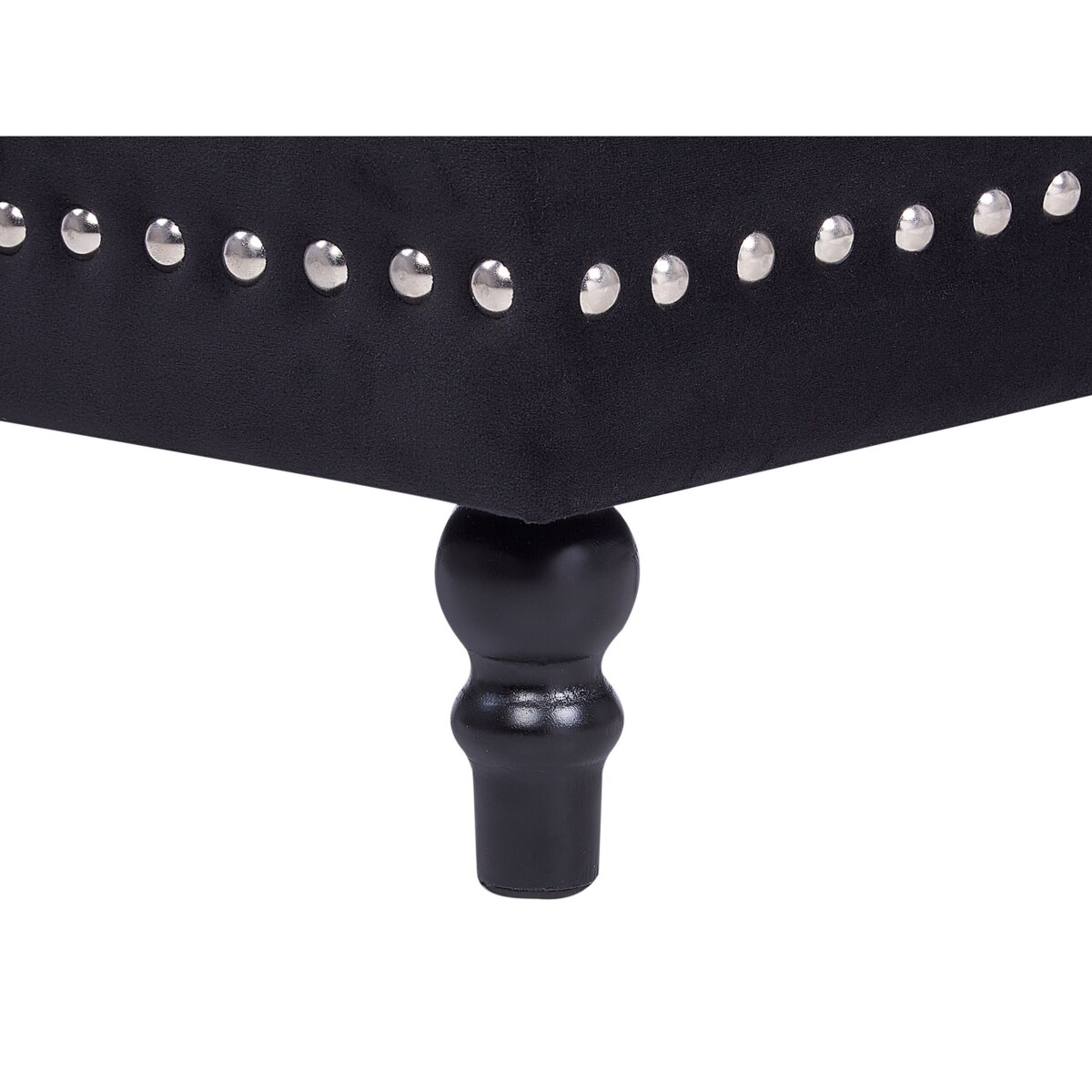 Puf ze schowkiem welurowy czarny LORETTO