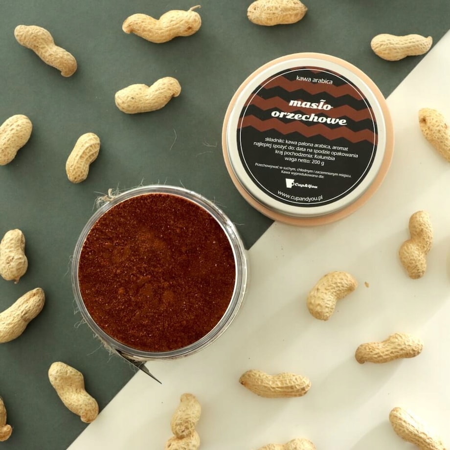 Kawa aromatyzowana ziarnista smak MASŁO ORZECHOWE ARABICA Cup&You 200g na prezent upominek dla kobiety mężczyzny faceta mamy taty żony męża