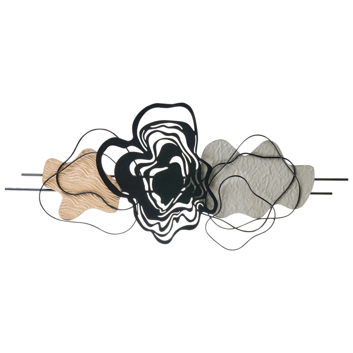 Dekoracja ścienna SALLINS Metal 48 cm Czarny